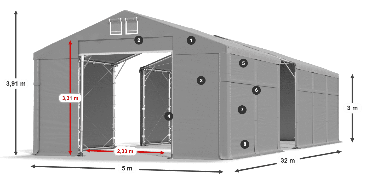 Krov: FR 620 PVC Zidovi: SD 500 PVC Legenda od 3 m