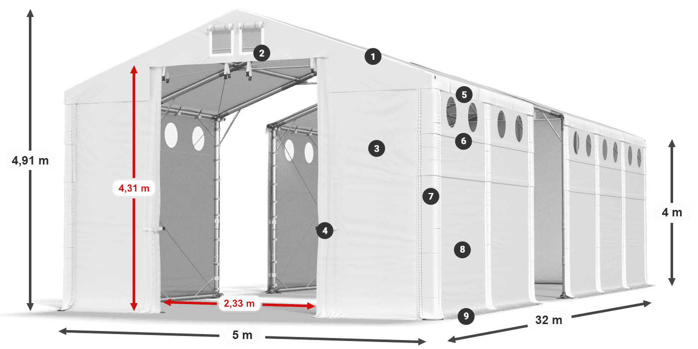 Krov: SD 560 PVC Zidovi: MS O 580 PVC legenda 4m