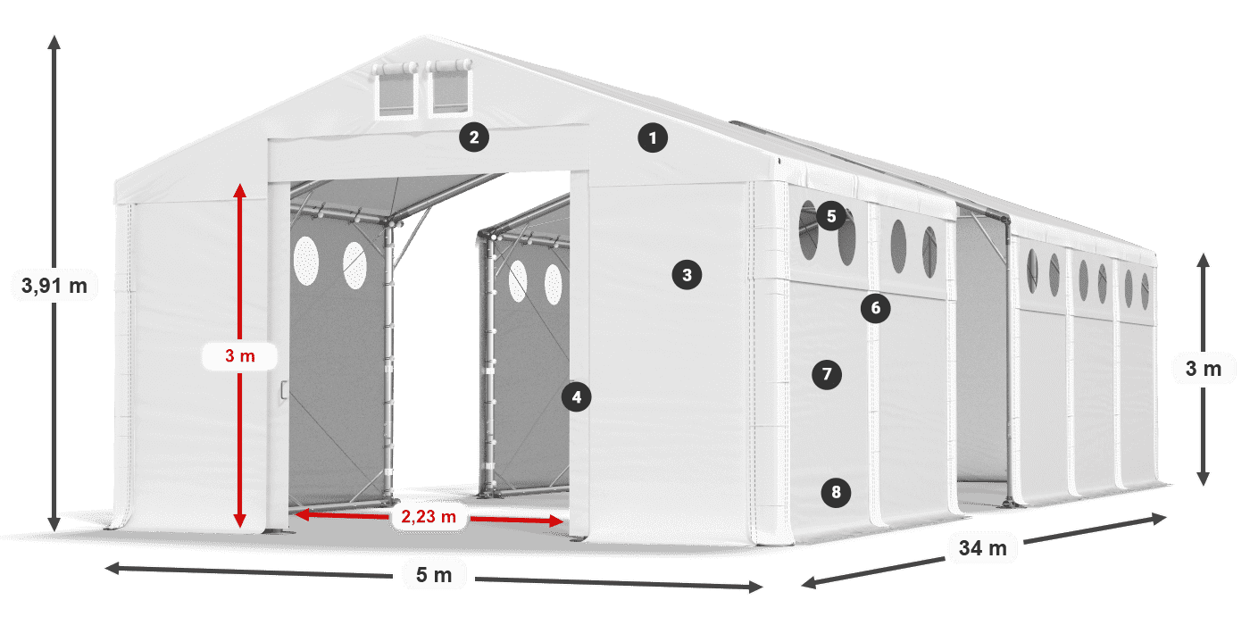 Krov: SD 560 PVC Zidovi: FR O 620 PVC Legenda 3m