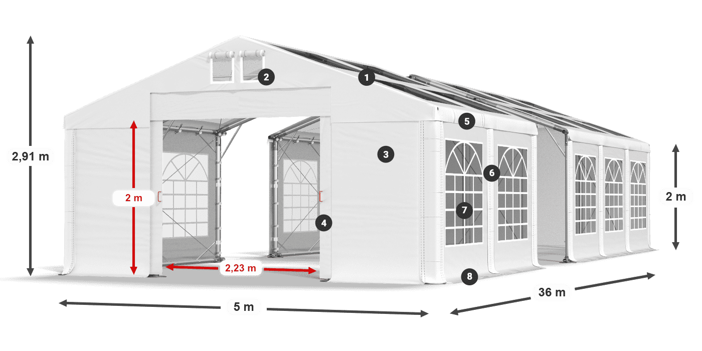 Krov: MS 580 PVC Zidovi: SD 500 PVC Legenda od 2 m