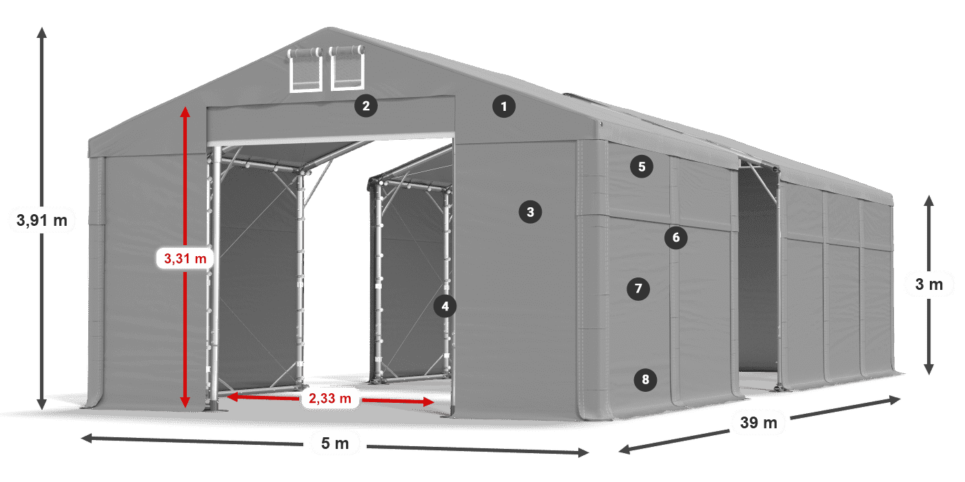 Krov: MS 580 PVC Zidovi: SD 500 PVC Legenda od 3 m