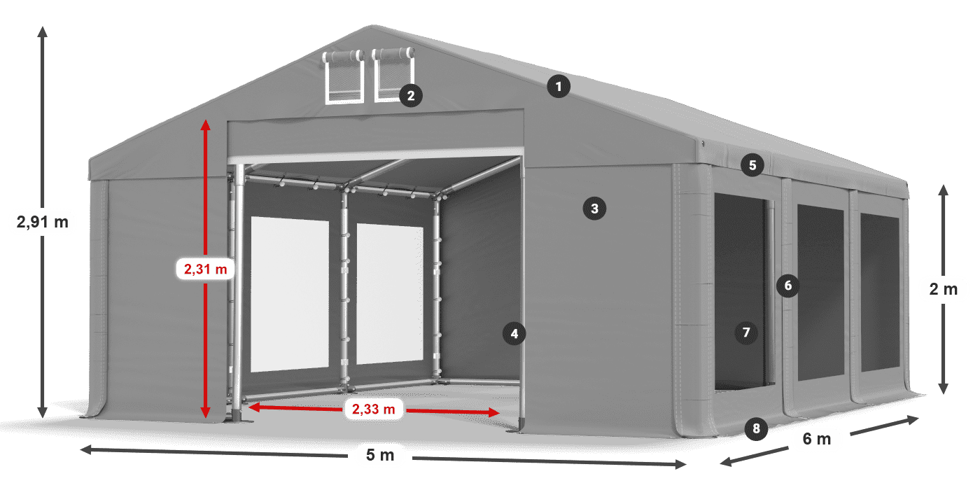 Krov: FR 620 PVC Zidovi: MS 580 PVC Legenda od 2 m