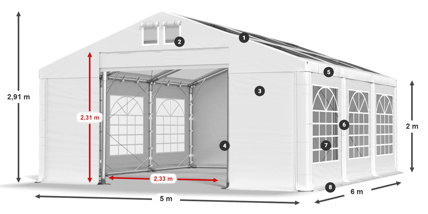 Krov: MS 580 PVC Zidovi: SD 500 PVC Legenda od 2 m
