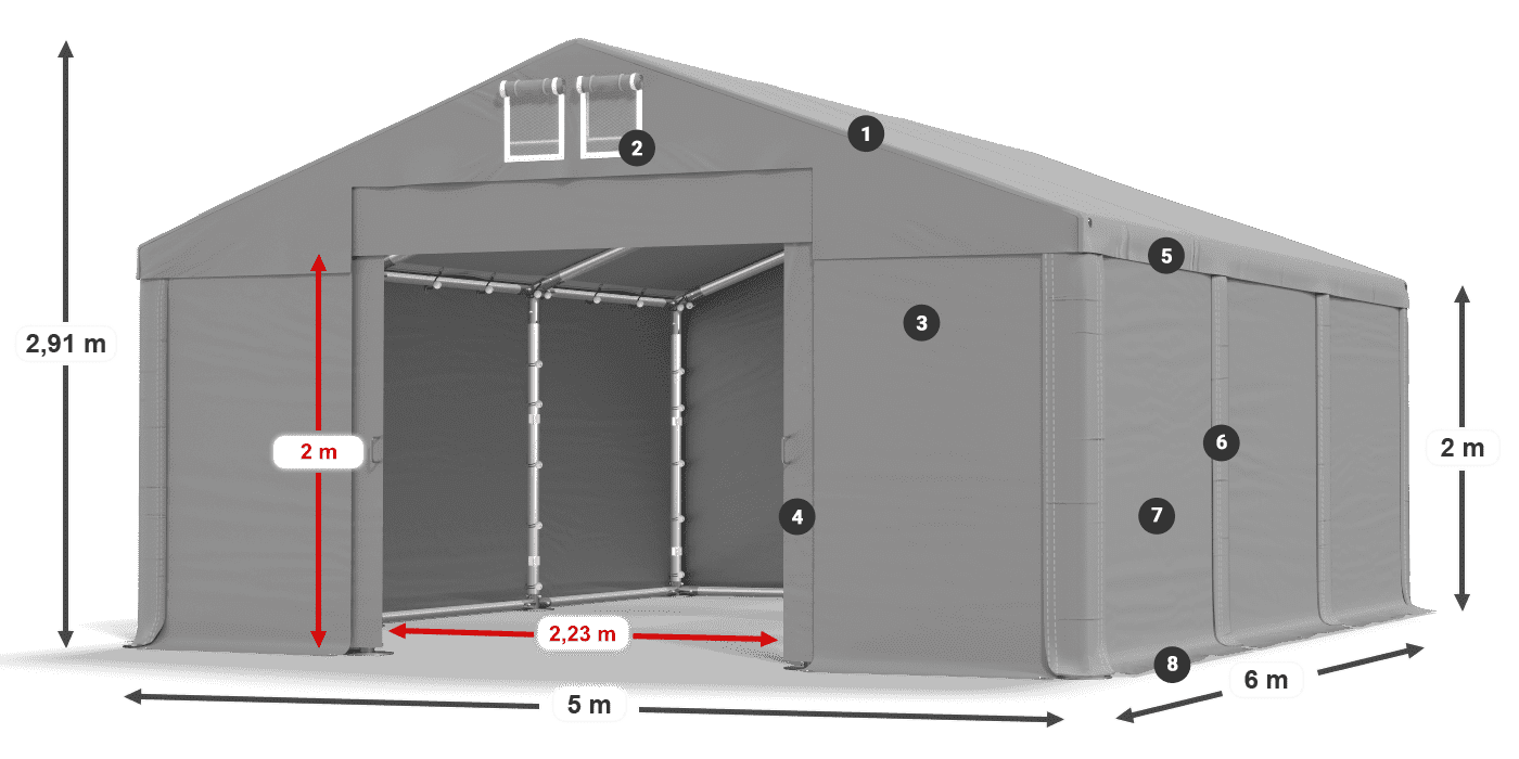 Krov: SD 560 PVC Zidovi: FR 620 PVC Legenda 2m
