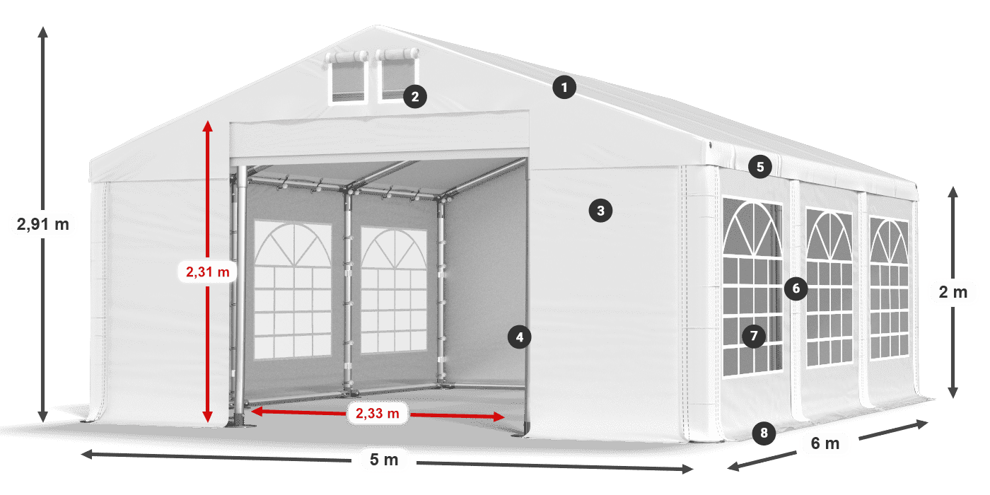 Krov: SD 560 PVC Zidovi: FR 620 PVC Legenda 2m