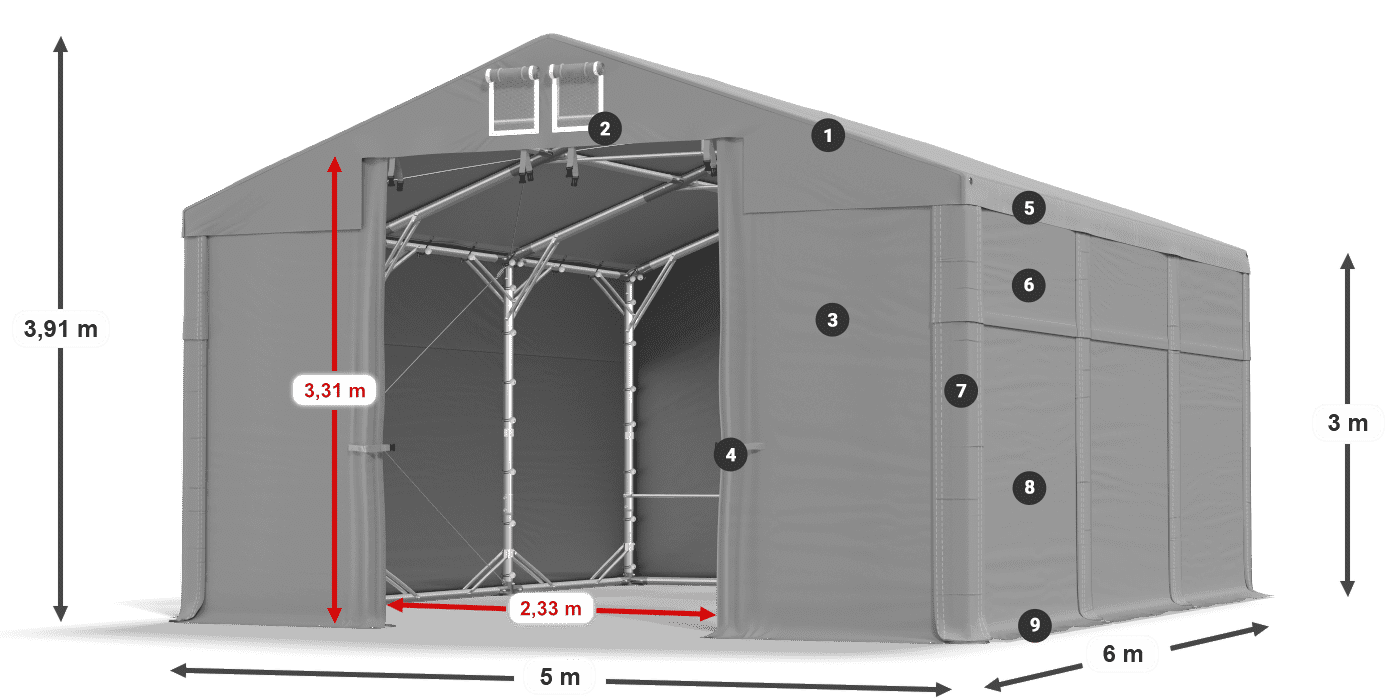 Krov: FR 620 PVC Zidovi: SD 500 PVC Legenda od 3 m