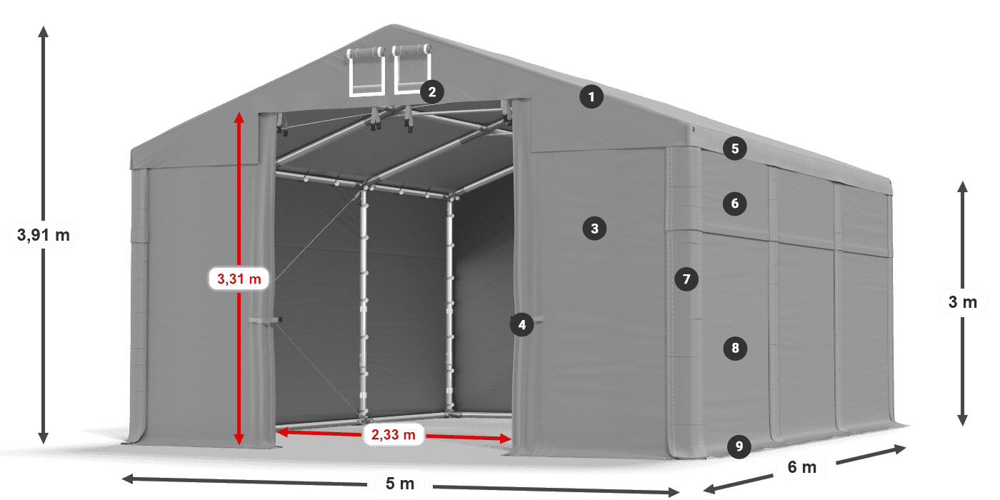 Krov: FR 620 PVC Zidovi: SD 500 PVC Legenda od 3 m
