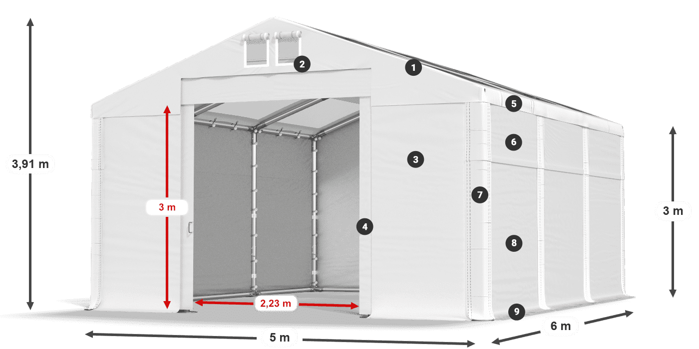 Krov: MS T 580 PVC Zidovi: SD 500 PVC Legenda od 3 m