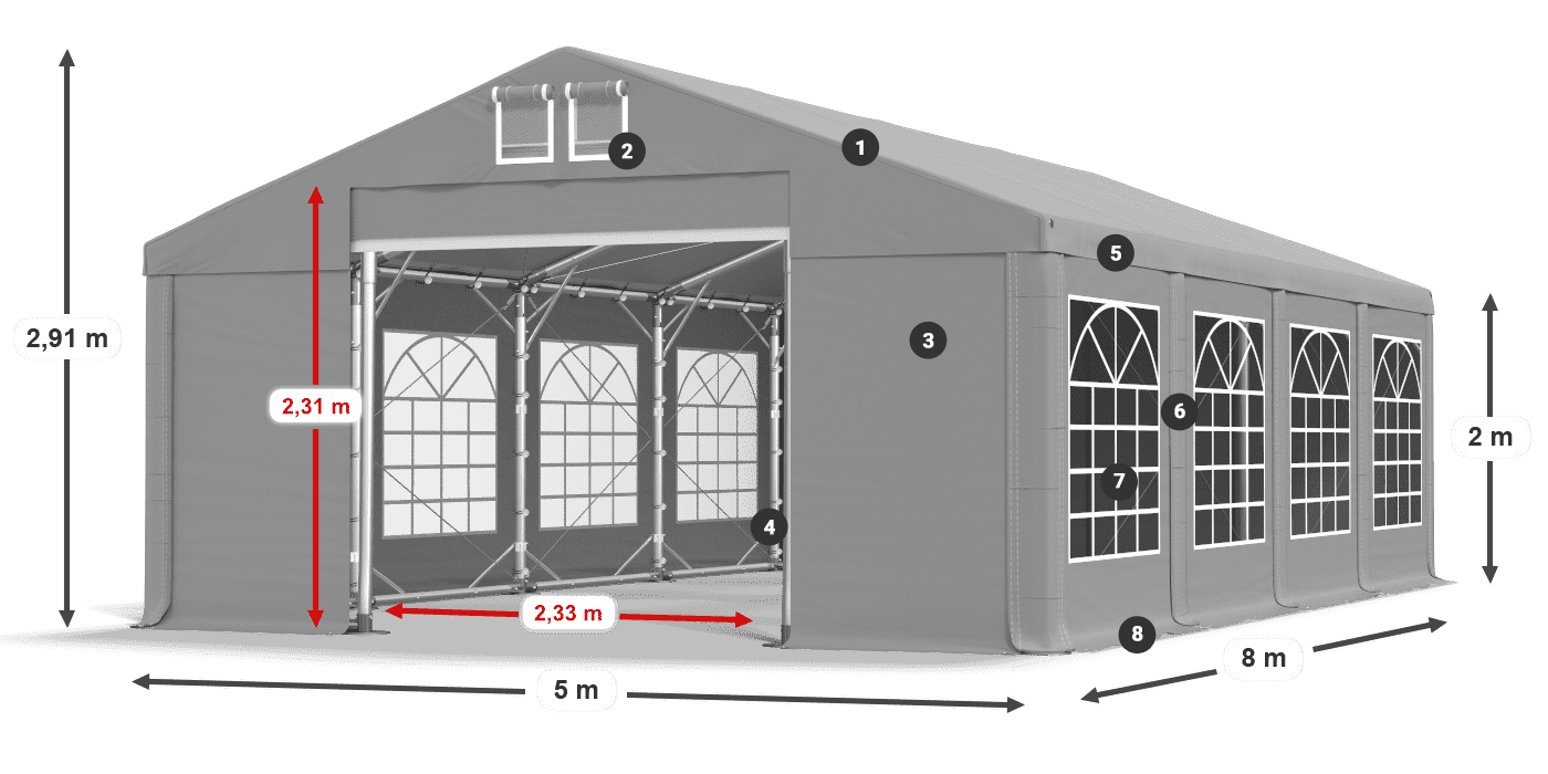 Krov: FR 620 PVC Zidovi: SD 500 PVC Legenda od 2 m