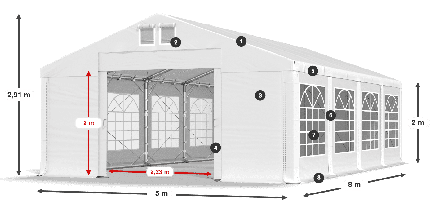Krov: SD 560 PVC Zidovi: FR 620 PVC Legenda 2m
