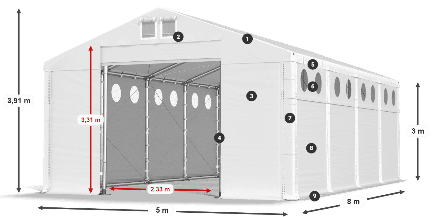 Krov: SD 560 PVC Zidovi: MS O 580 PVC Legenda 3m