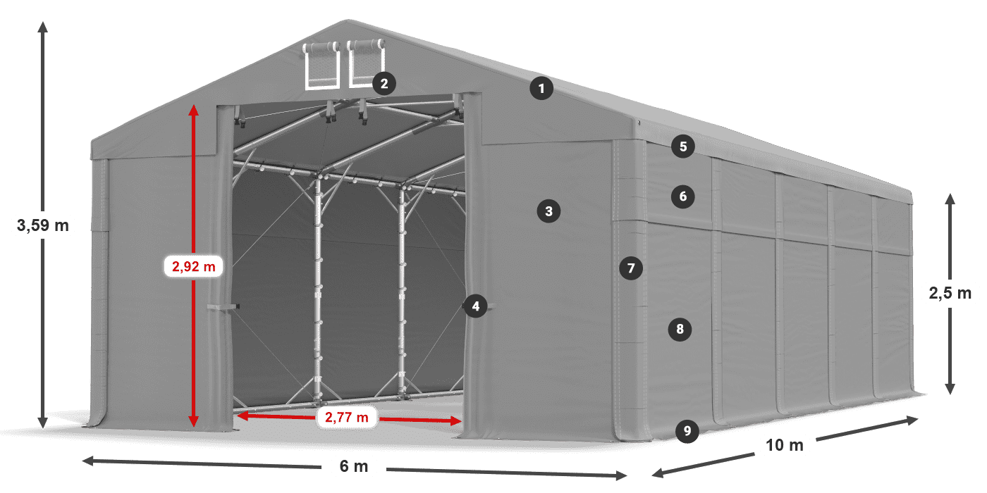 Krov: SD 560 PVC Zidovi: MS 580 PVC legenda 2,5 m