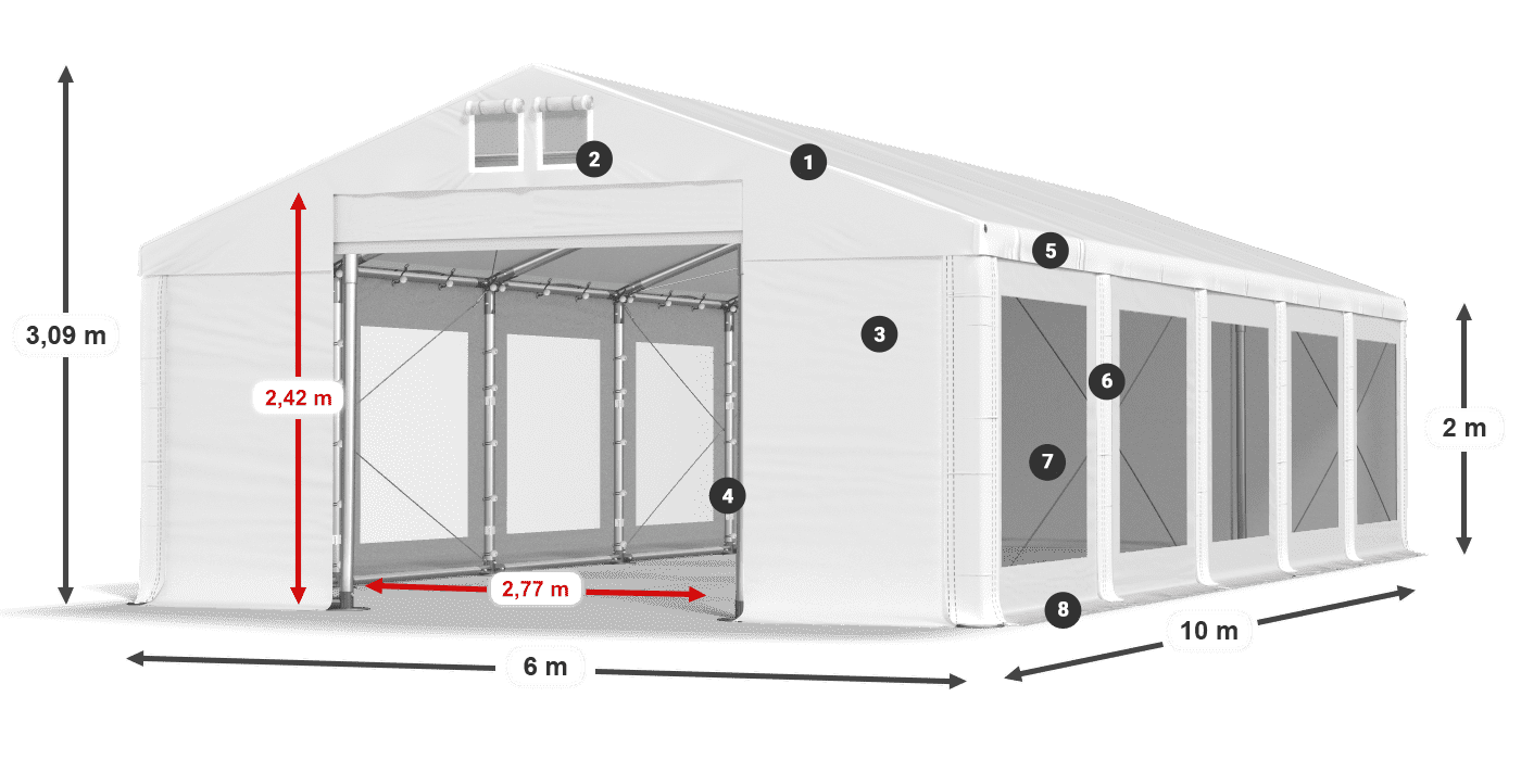 Krov: FR 620 PVC Zidovi: MS 580 PVC Legenda od 2 m