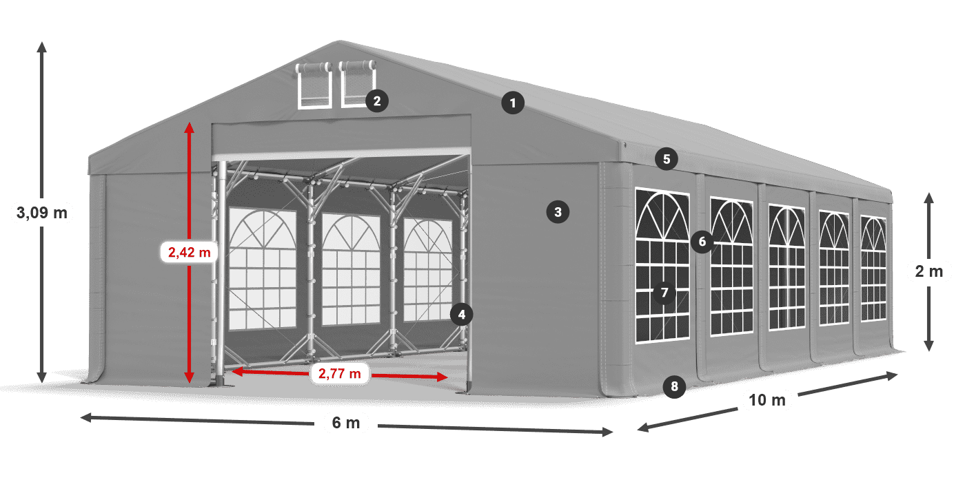 Krov: FR 620 PVC Zidovi: SD 500 PVC Legenda od 2 m