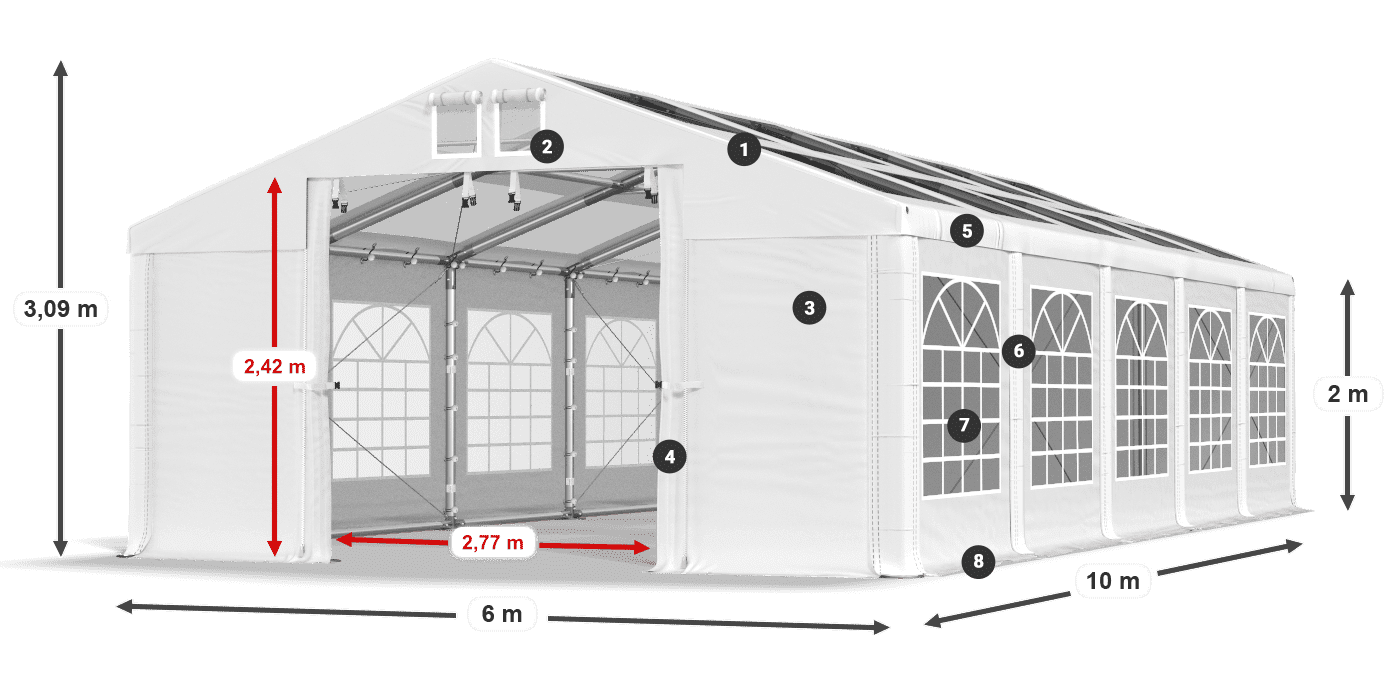 Krov: MS T 580 PVC Zidovi: FR 620 PVC Legenda od 2 m
