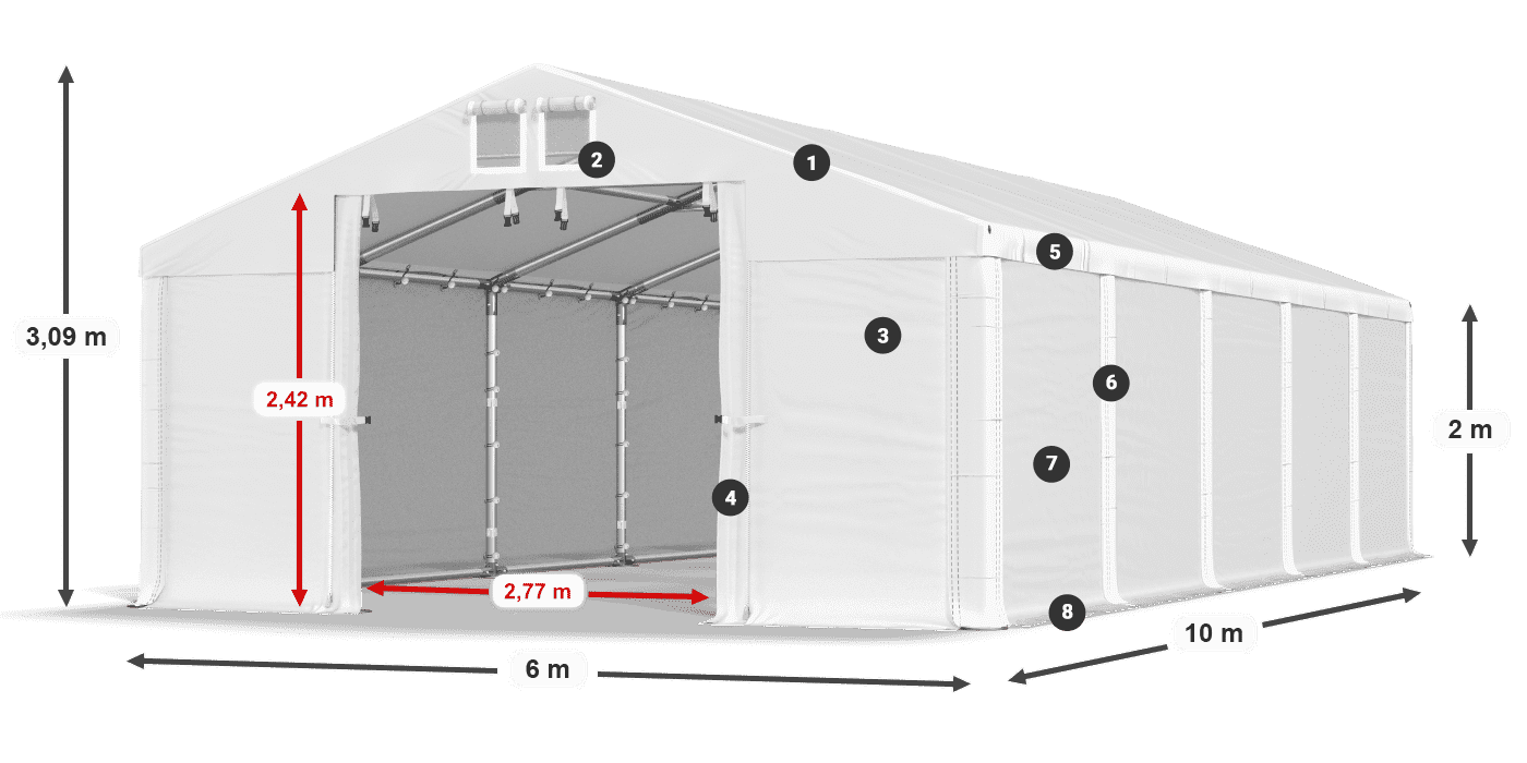 Krov: MS 580 PVC Zidovi: SD 500 PVC Legenda od 2 m