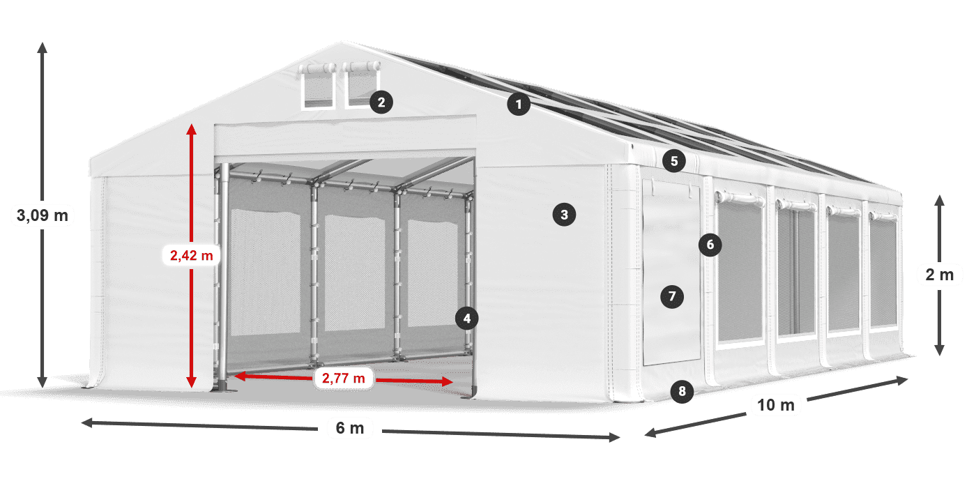 Krov: MS T 580 PVC Zidovi: SDM 500 PVC 2m legenda