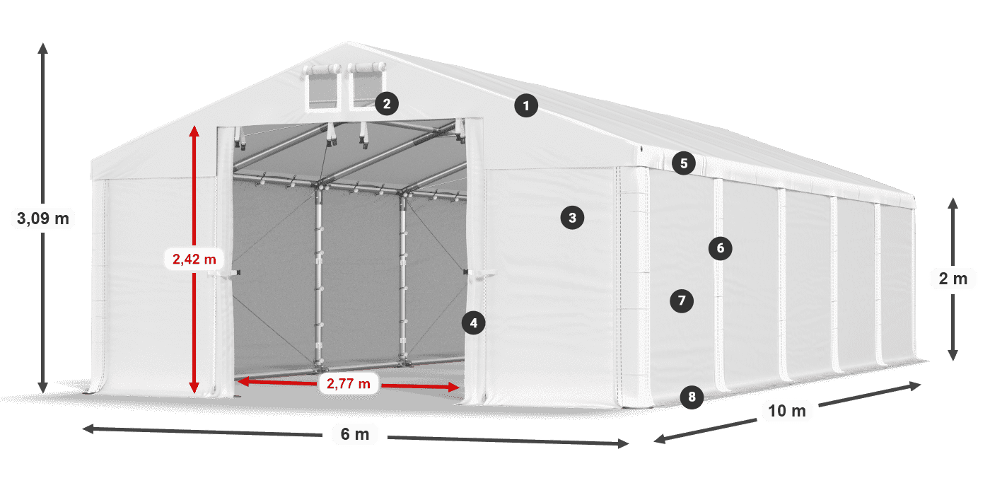 Krov: MS 580 PVC Zidovi: SD 500 PVC Legenda od 2 m