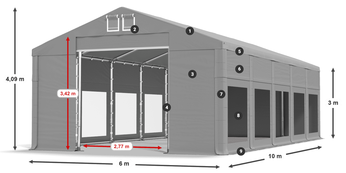 Krov: FR 620 PVC Zidovi: MS 580 PVC Legenda od 3 m
