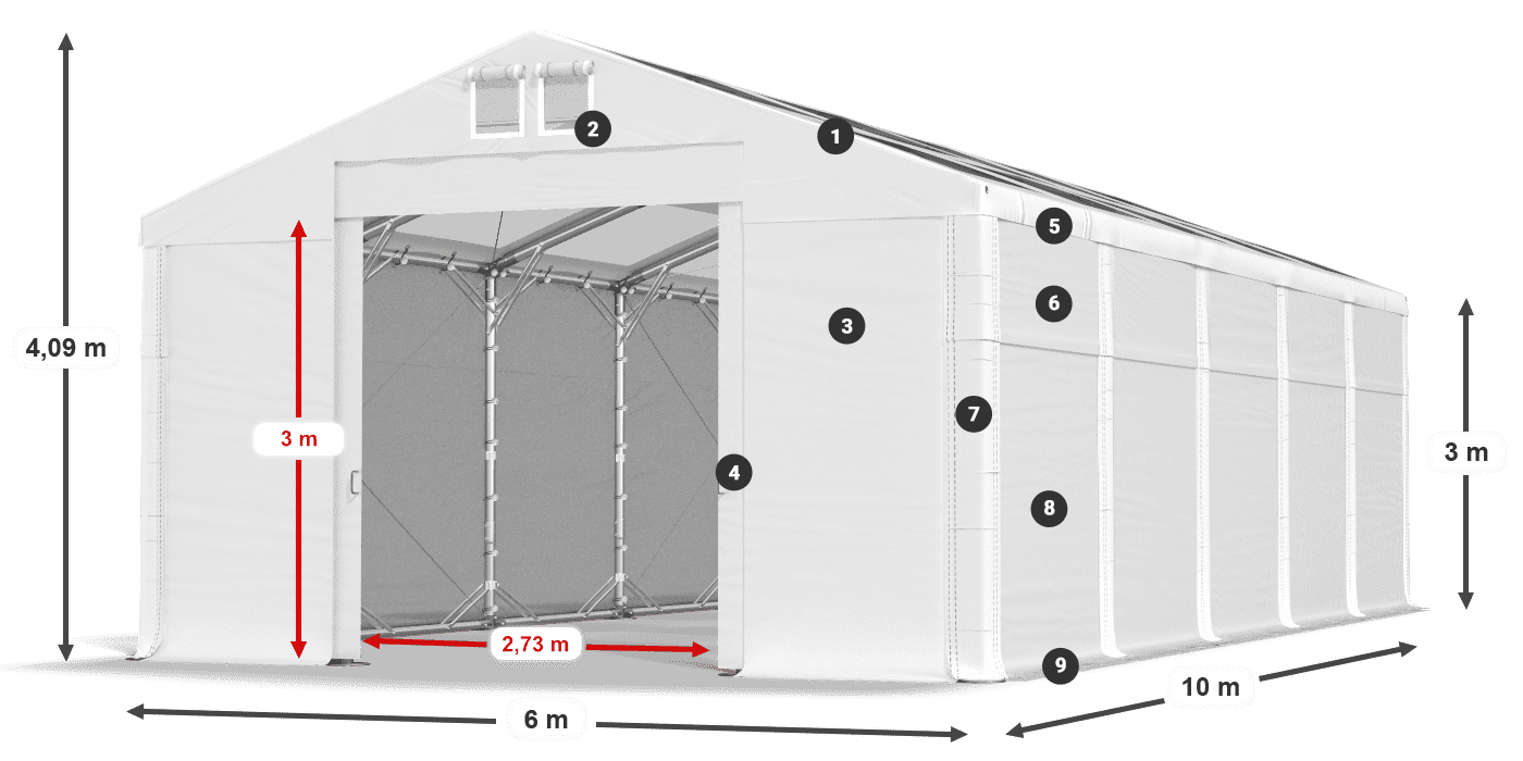 Krov: MS T 580 PVC Zidovi: SD 500 PVC Legenda od 3 m