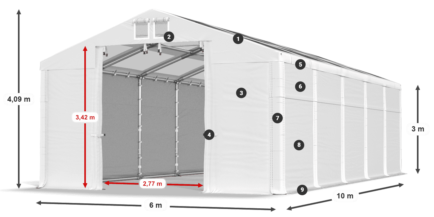 Krov: MS T 580 PVC Zidovi: SD 500 PVC Legenda od 3 m