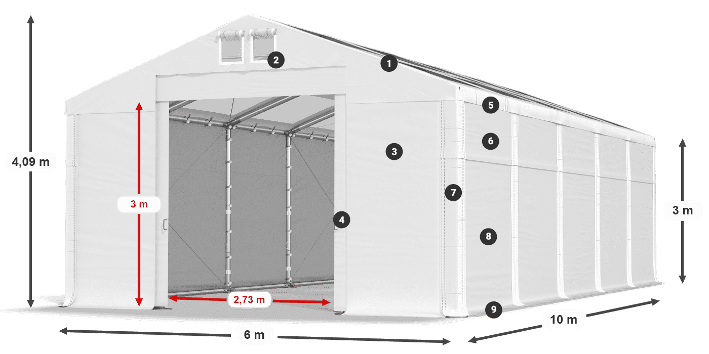Krov: MS T 580 PVC Zidovi: SD 500 PVC Legenda od 3 m