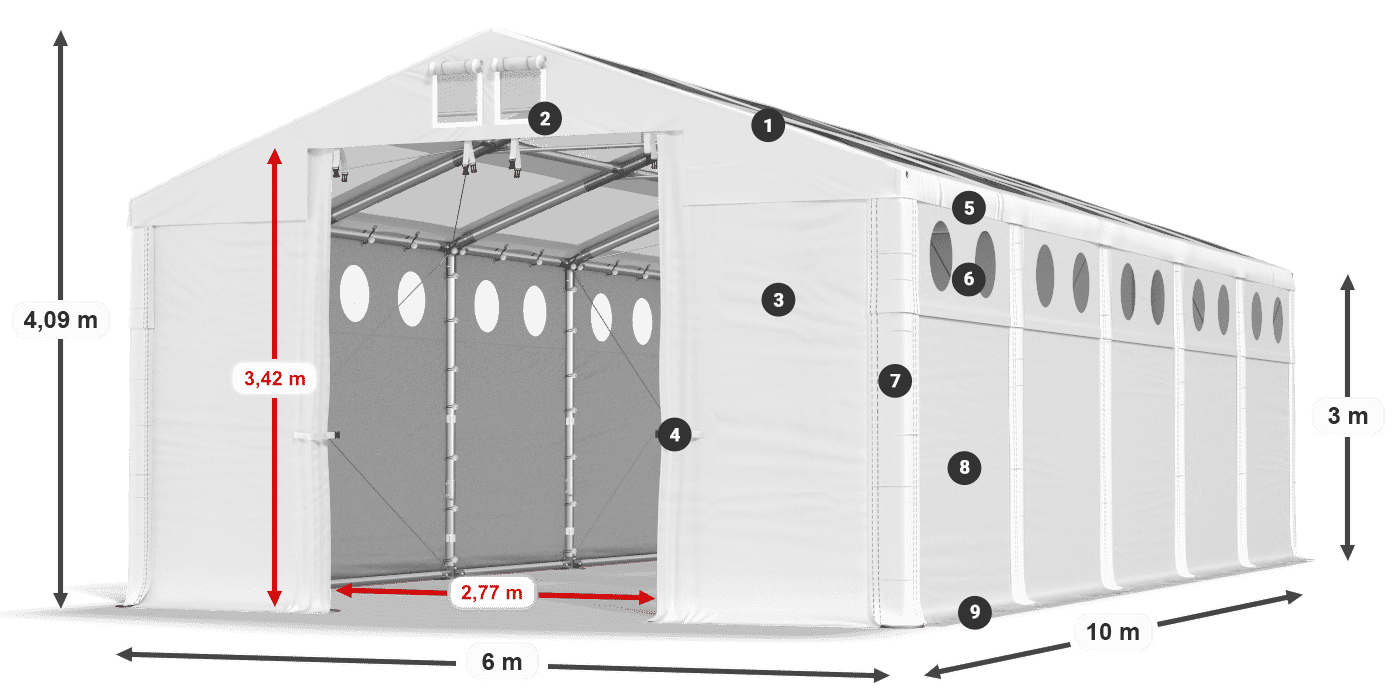 Krov: MS T 580 PVC Zidovi: SD O 500 PVC Legenda od 3 m