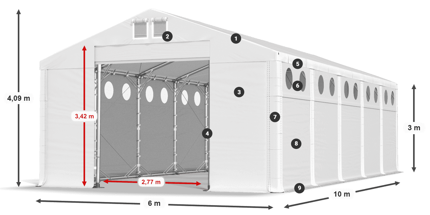 Krov: SD 560 PVC Zidovi: FR O 620 PVC Legenda 3m