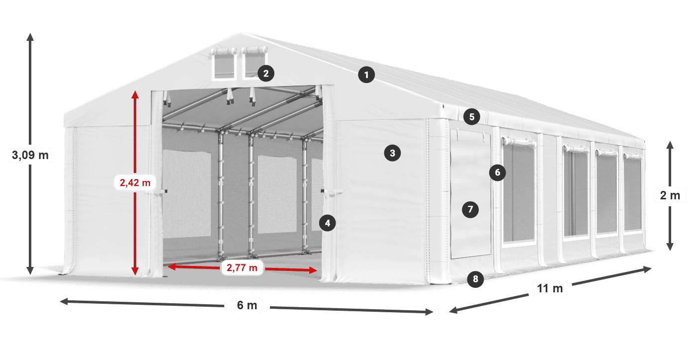 Krov: FR 620 PVC Zidovi: SD 500 PVC Legenda od 2 m