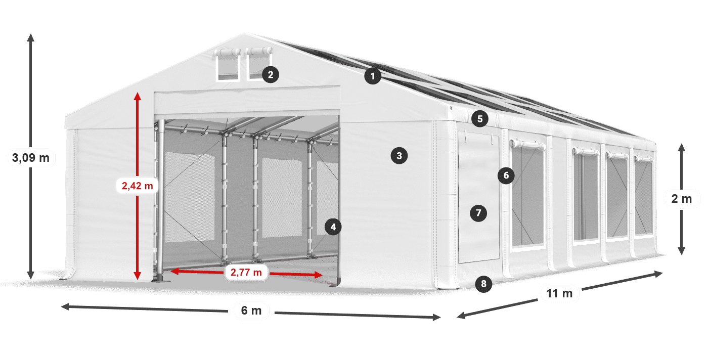 Krov: MS T 580 PVC Zidovi: SDM 500 PVC 2m legenda
