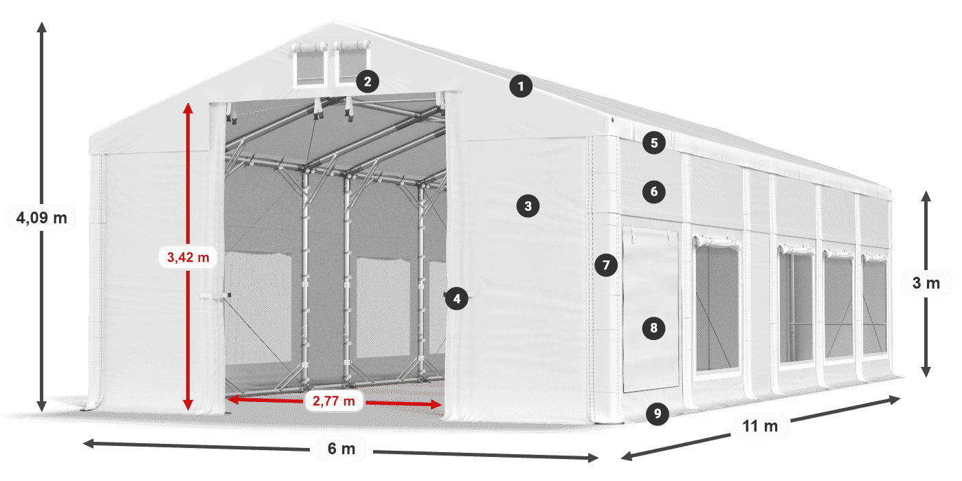 Krov: FR 620 PVC Zidovi: SD 500 PVC Legenda od 3 m