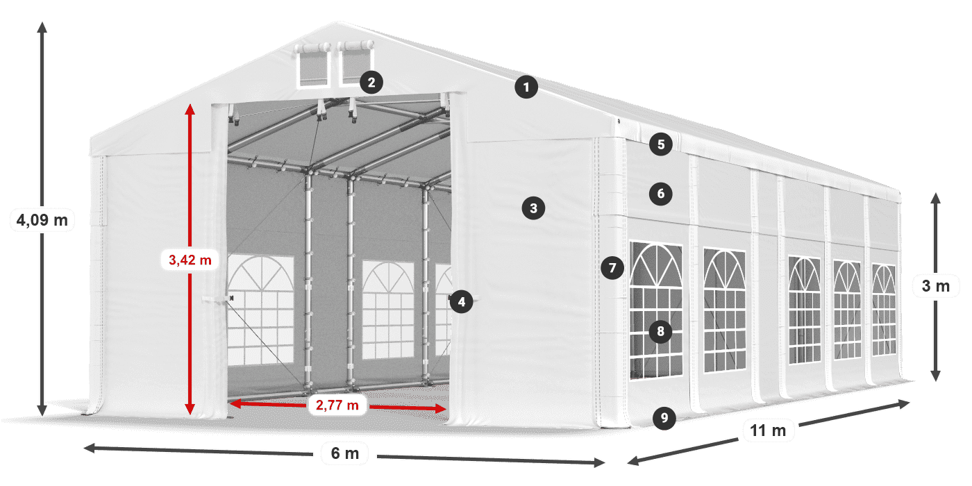 Krov: FR 620 PVC Zidovi: SD 500 PVC Legenda od 3 m