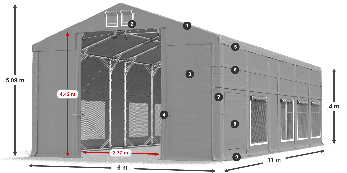 Krov: FR 620 PVC Zidovi: SD 500 PVC Legenda od 4 m