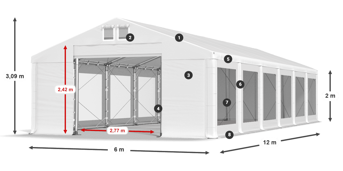 Krov: FR 620 PVC Zidovi: MS 580 PVC Legenda od 2 m