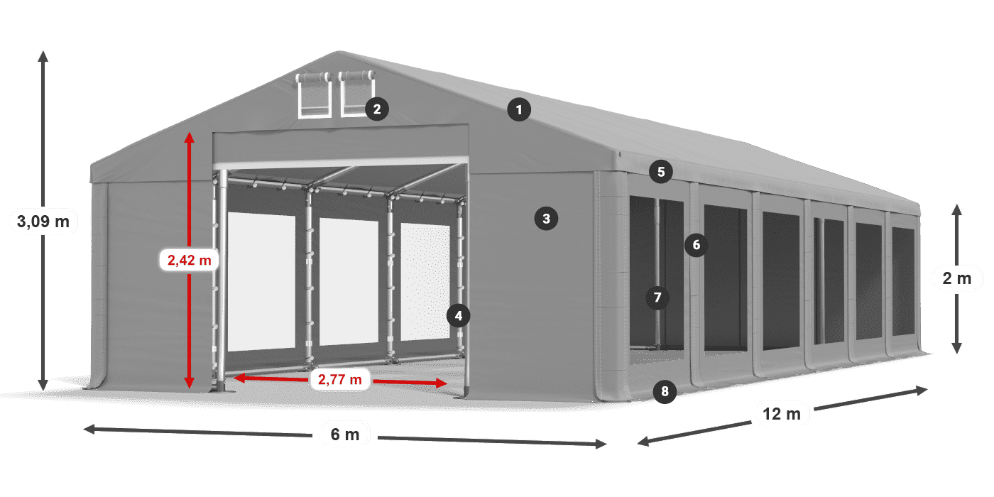 Krov: FR 620 PVC Zidovi: MS 580 PVC Legenda od 2 m