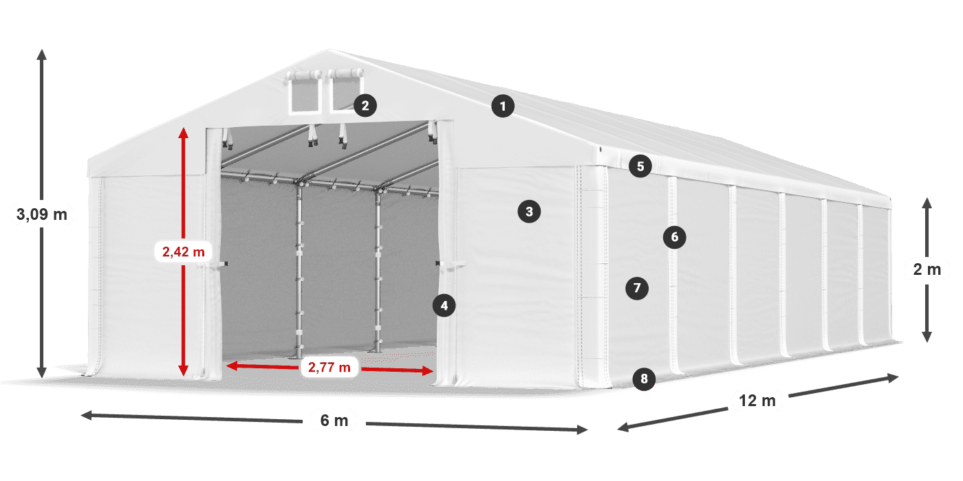 Krov: FR 620 PVC Zidovi: SD 500 PVC Legenda od 2 m