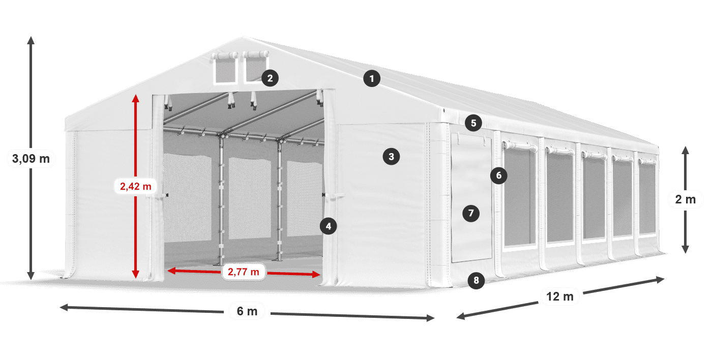 Krov: FR 620 PVC Zidovi: SD 500 PVC Legenda od 2 m