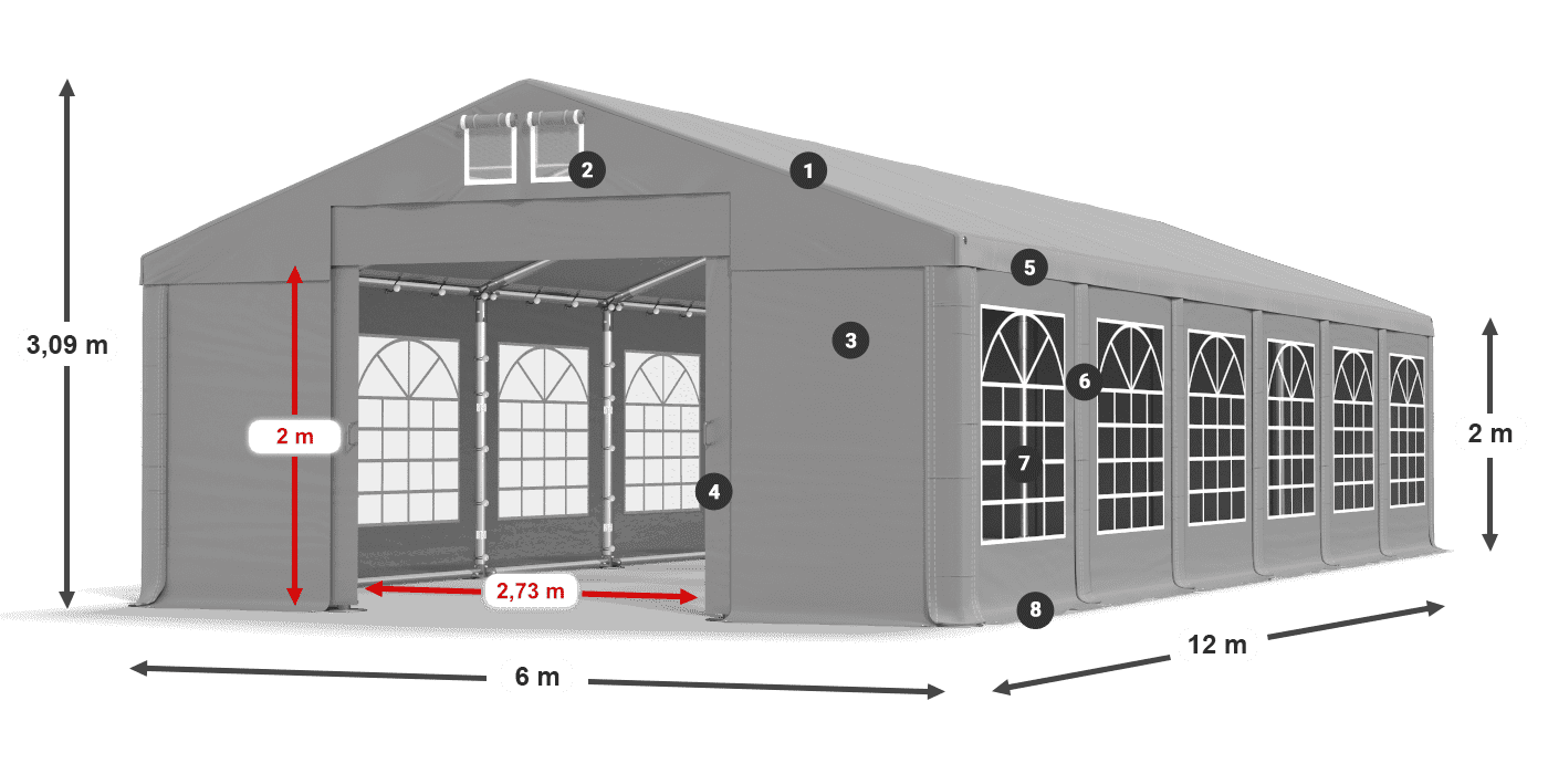 Krov: FR 620 PVC Zidovi: SD 500 PVC Legenda od 2 m