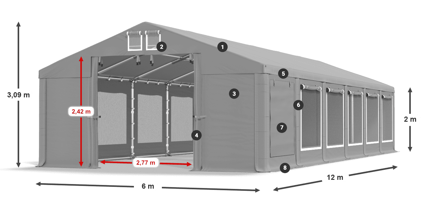 Krov: FR 620 PVC Zidovi: SD 500 PVC Legenda od 2 m