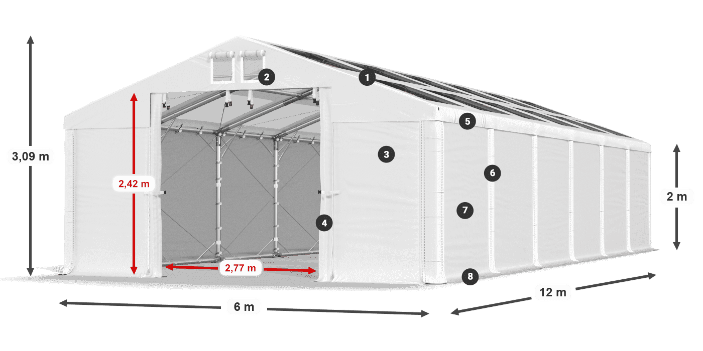 Krov: MS T 580 PVC Zidovi: SD 500 PVC Legenda od 2 m
