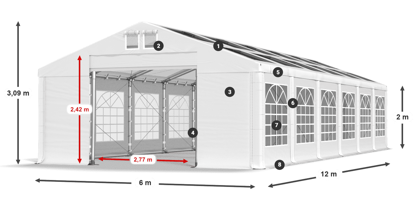 Krov: MS 580 PVC Zidovi: SD 500 PVC Legenda od 2 m