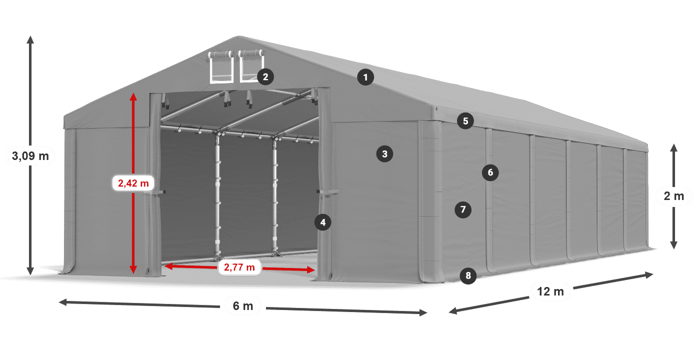 Krov: SD 560 PVC Zidovi: MS 580 PVC legenda 2m