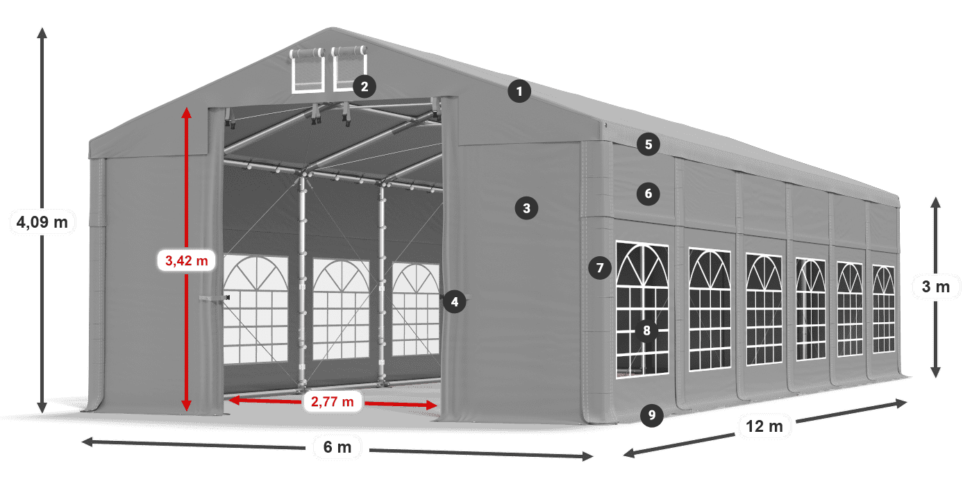 Krov: FR 620 PVC Zidovi: SD 500 PVC Legenda od 3 m