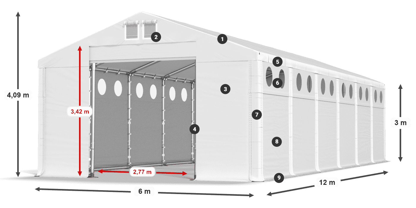 Krov: MS 580 PVC Zidovi: SD O 500 PVC Legenda od 3 m