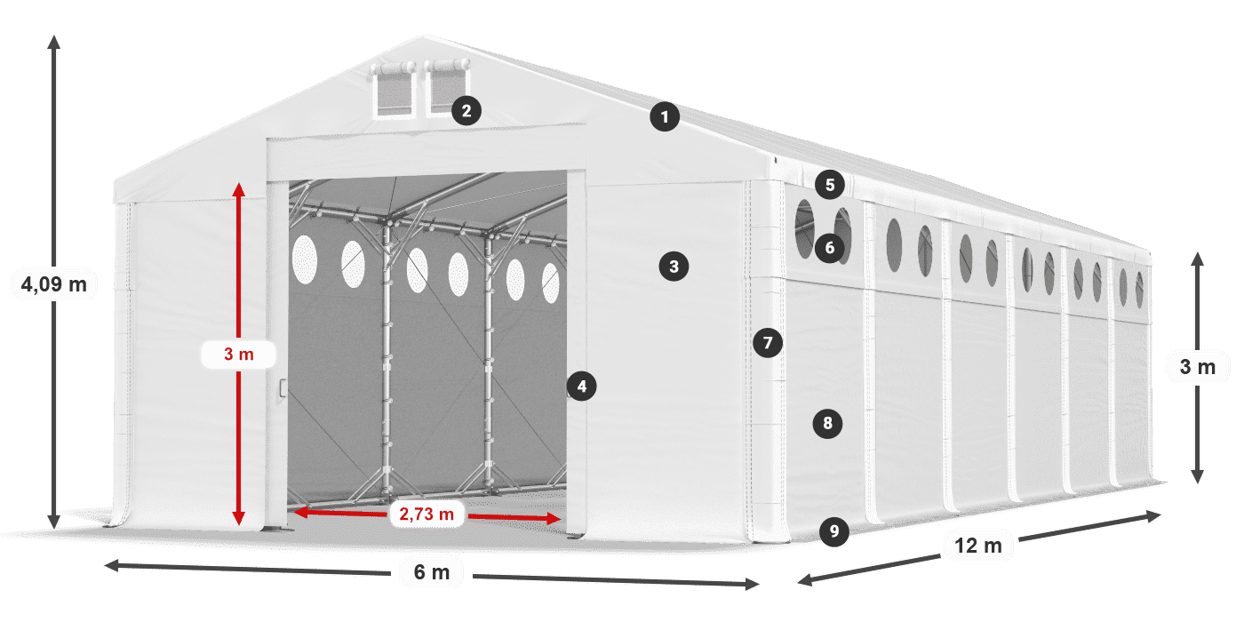 Krov: SD 560 PVC Zidovi: FR O 620 PVC Legenda 3m