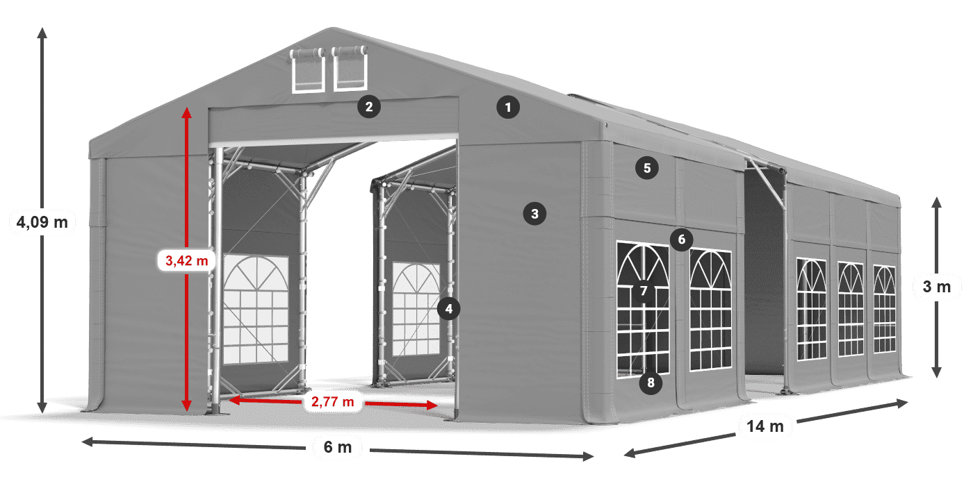 Krov: FR 620 PVC Zidovi: SD 500 PVC Legenda od 3 m