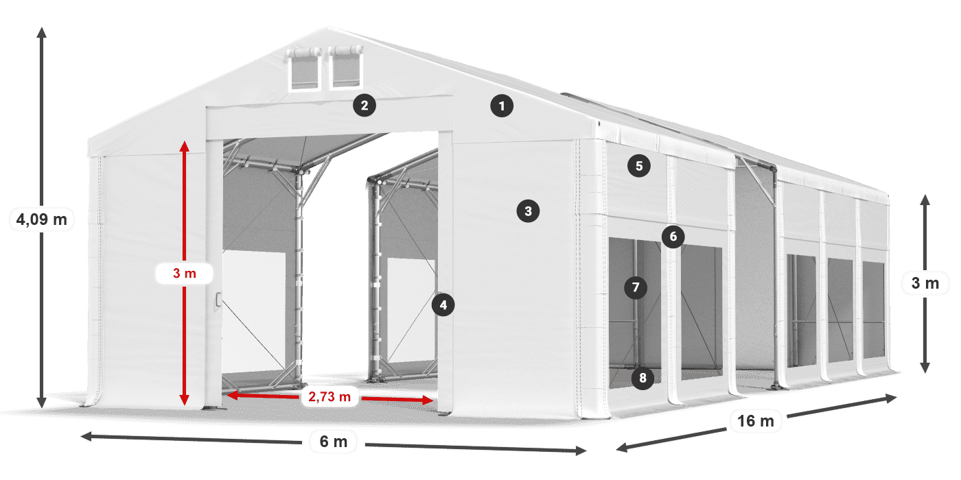 Krov: FR 620 PVC Zidovi: MS 580 PVC Legenda od 3 m