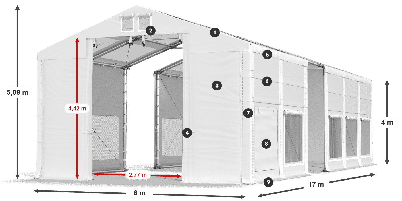 Krov: MS T 580 PVC Zidovi: SD M 500 PVC Legenda od 4 m