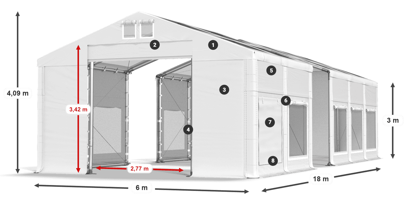 Krov: MS T 580 PVC Zidovi: SD M 500 PVC Legenda od 3 m