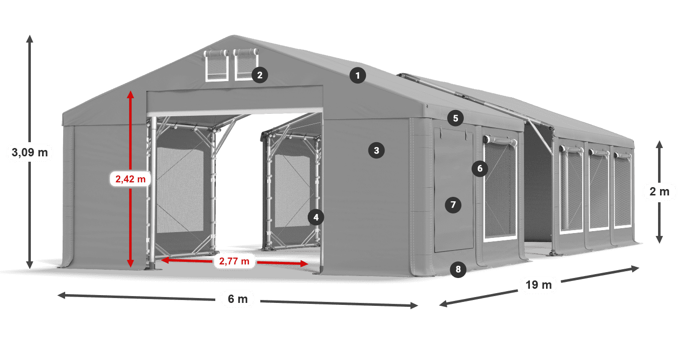 Krov: FR 620 PVC Zidovi: SD 500 PVC Legenda od 2 m